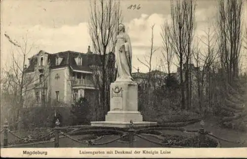 Ak Magdeburg an der Elbe, Luisengarten, Denkmal der Königin Luise