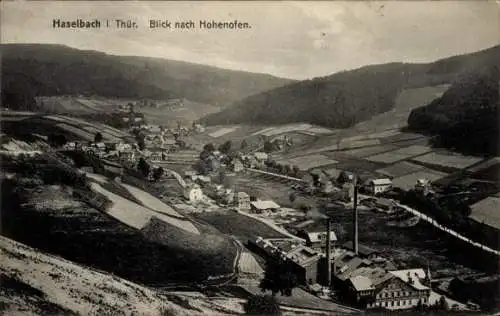 Ak Haselbach Sonneberg in Thüringen, Panorama, Blick nach Hohenofen