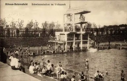 Ak Hamburg Altona Bahrenfeld, Schwimmstadion im Volkspark