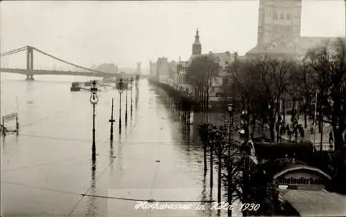 Foto Ak Köln am Rhein, Hochwasser 1930