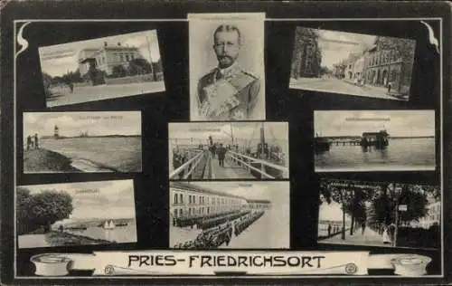 Ak Pries Friedrichsort Kiel, Prinz Heinrich von Preußen, Kaserne, Reventloubrücke