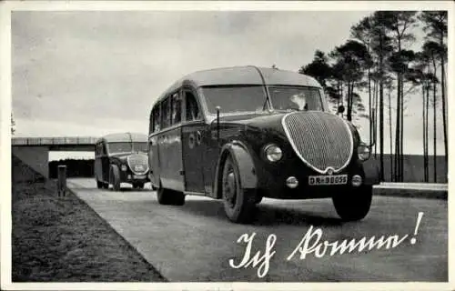 Ak Reisebusse auf der Autobahn, Ich komm, DR 90056