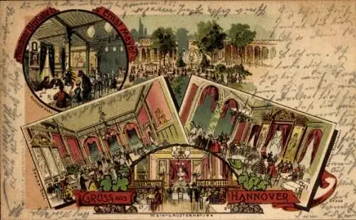 Litho Hannover in Niedersachsen, Münchner Bierhalle, Wein- & Austernstube