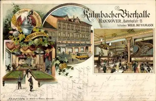 Litho Hannover in Niedersachsen, Kulmbacher Bierhalle, Wilh. Mussmann