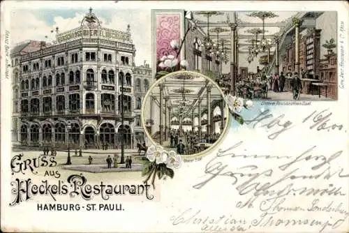 Litho Hamburg Mitte St. Pauli, Heckels Restaurant, Saal