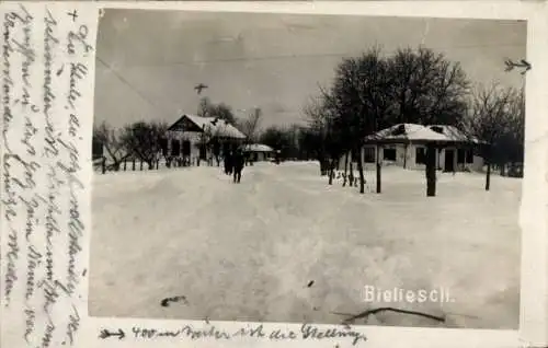 Foto Ak Beliș Bălcești Jósikafalva Rumänien, Straße, Schnee, Winter