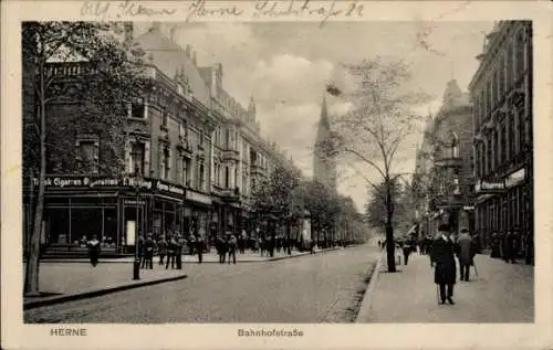 Ak Herne, Blick in die Bahnhofstraße, Tabak, Zigarren