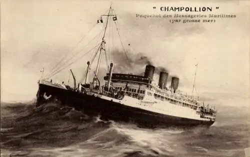 Ak Dampfer Champollion, Messageries Maritimes