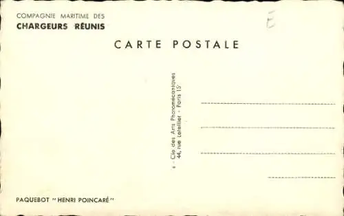 CPA Compagnie des Chargeurs Réunis, Paquebot Henri Poincare