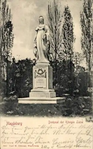 Ak Magdeburg in Sachsen Anhalt, Denkmal Königin Luise