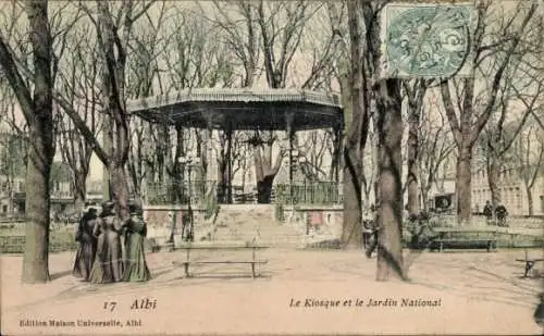 Ak Albi Tarn,  Kiosk und Gartenanlage
