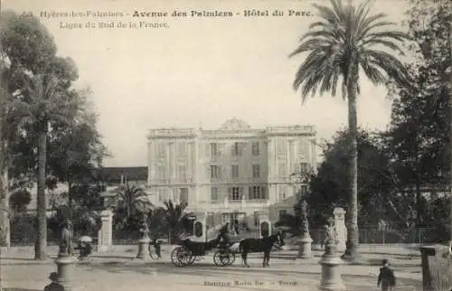 Ak Hyères les Palmiers Var, Avenue des Palmiers, Hotel du Parc