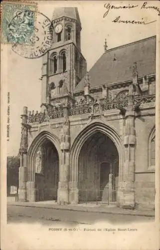 Ak Poissy Yvelines, Vorderseite einer Postkarte mit dem Titel: Poissy (S-et-O.) Portail de l'E...