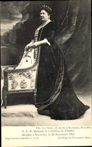 Ak Maria Luise von Hohenzollern Sigmaringen, Gräfin von Flandern, Portrait