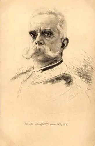 Künstler Ak König Umberto I. von Italien, Portrait