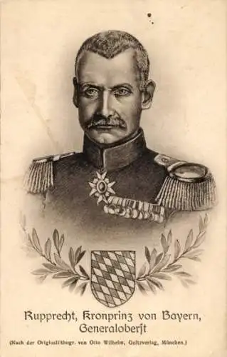 Ak Kronprinz Rupprecht von Bayern, Generaloberst, Portrait