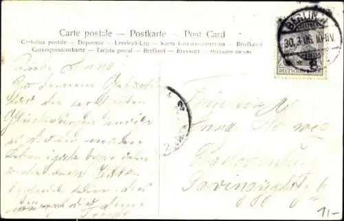 Ak Portrait einer Frau, Profilansicht, Hut