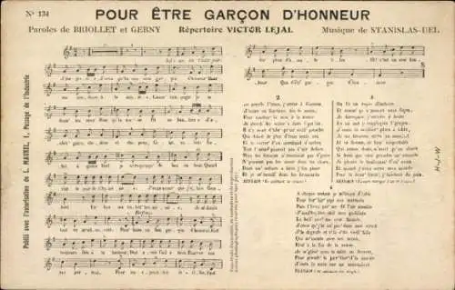 Lied Ak Pour etre garcon d'honneur, Briollet et Gerny, Stanislas-Del