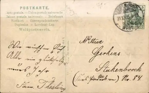 Präge Ak Glückwunsch Neujahr, Jahreszahl 1906