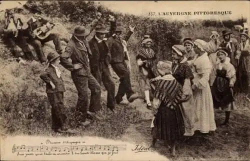 Ak Auvergne, Tänzer in Trachten