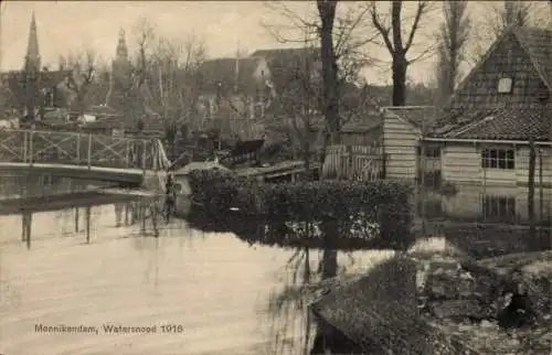 Ak Monnikendam Waterland Nordholland Niederlande, Überschwemmung 1916