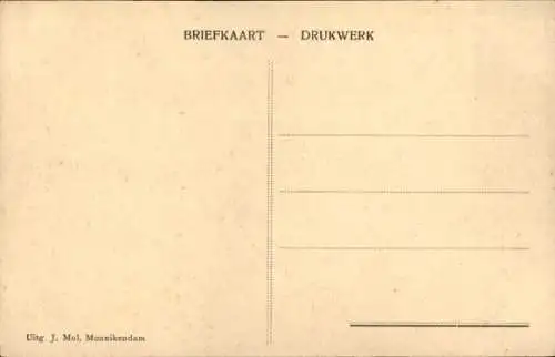 Ak Monnikendam Waterland Nordholland Niederlande,  Watersnood 1916, Kloosterdijk
