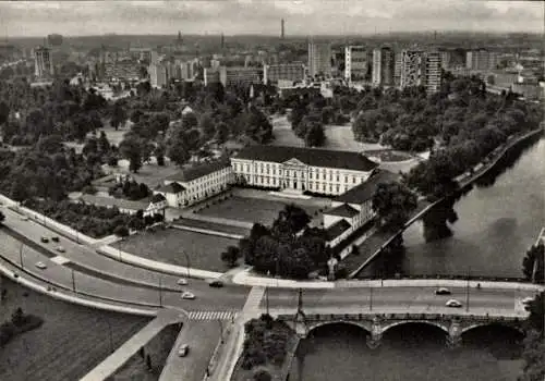 Ak Berlin Tiergarten, Schloss Bellevue, Hansaviertel, Fliegeraufnahme