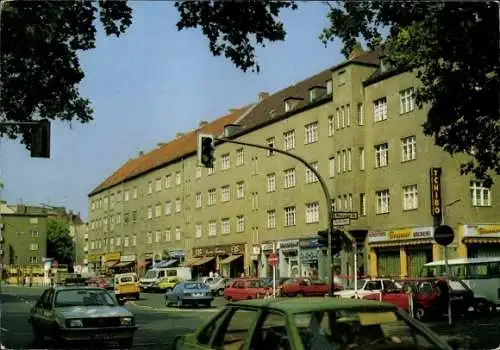 Ak Berlin Steglitz, Stadtansicht, Steglitzer Damm, Geschäfte, Wohngebäude, Autos