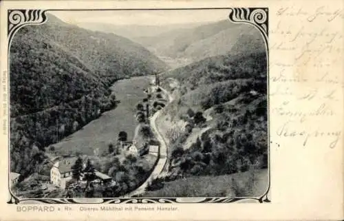 Ak Boppard am Rhein, Obers Mühlthal, Pension Henzler, Landschaftsmotiv, Schwarz-Weiß-Foto