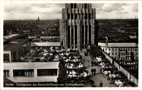 Ak Berlin Neukölln, Dachgarten des Karstadthauses am Hermannplatz