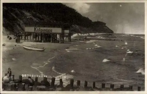 Foto Ak Ostseebad Kölpinsee auf Usedom, Strand