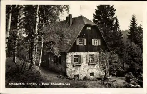 Ak Schellerhau Altenberg im Erzgebirge, Haus Abendfrieden, Waldhaus, Steinhaus, Erzgebirge