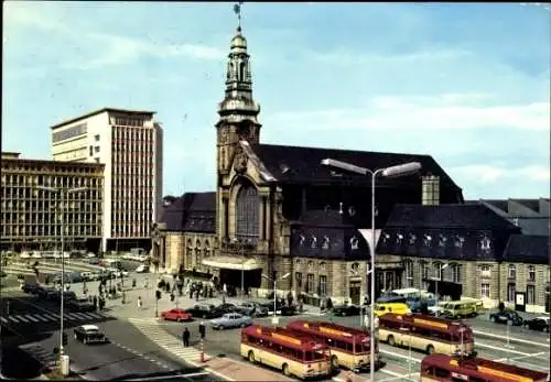 Ak Luxembourg Luxemburg, Hauptbahnhof, Gebäude CFL