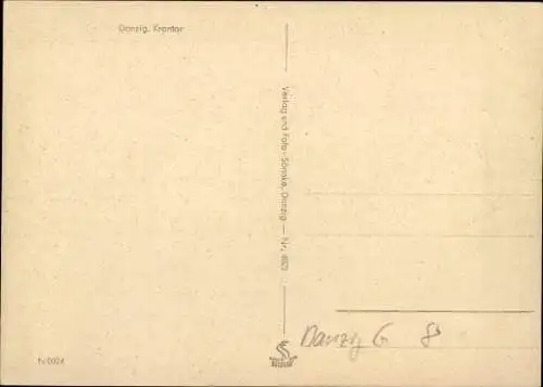 Ak Gdańsk Danzig, Krantor, Blick von anderen Ufer, Mottlau