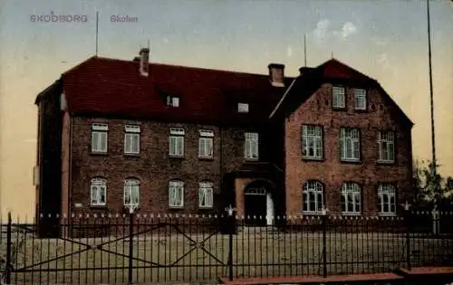 Ak Skodborg Schottburg Dänemark, Skolen