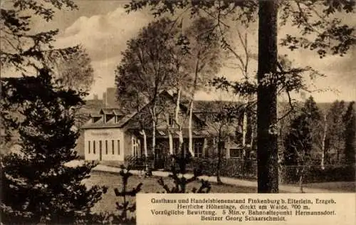 Ak Elterlein im Erzgebirge Sachsen, Gasthaus und Handelsbienenstand Finkenburg