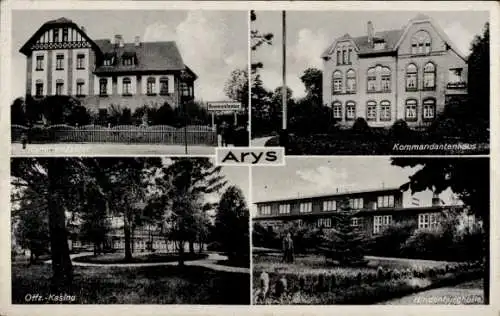 Ak Orzysz Arys Ostpreußen, Truppenübungsplatz, Offizier-Kasino, Kommandantenhaus