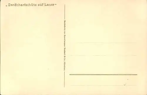 Ak Der Scharfschütze auf Lauer, deutscher Soldat, I WK