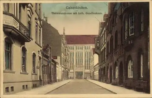 Ak Gelsenkirchen im Ruhrgebiet,  Theresienstraße, kath. Gesellenhaus, Architektur