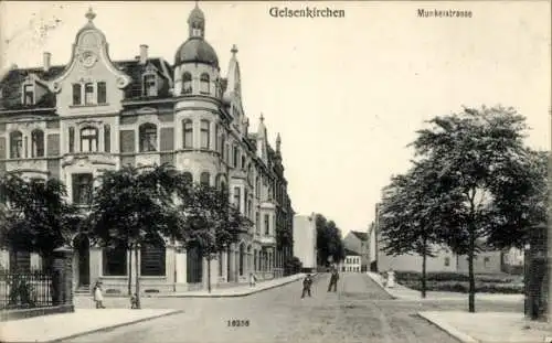 Ak Gelsenkirchen im Ruhrgebiet, Wohngebäude, Munkelstraße, Stadtansicht, historische Architektur