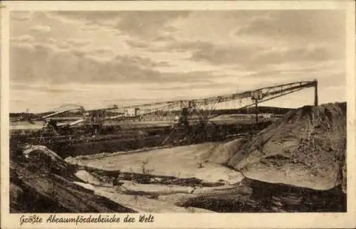 Ak Größte Abraumförderbrücke der Welt, Braunkohlen u Brikett Industrie AG Mückenberg