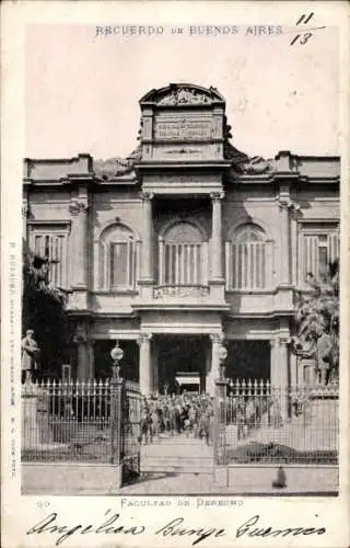 Ak Buenos Aires Argentinien, Fakultät für Recht, beeindruckendes Gebäude, zahlreiche Menschen,...