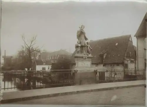 Original Foto Rheine im Münsterland, NRW, Emsbrücke mit Nepomukstatue, um 1900