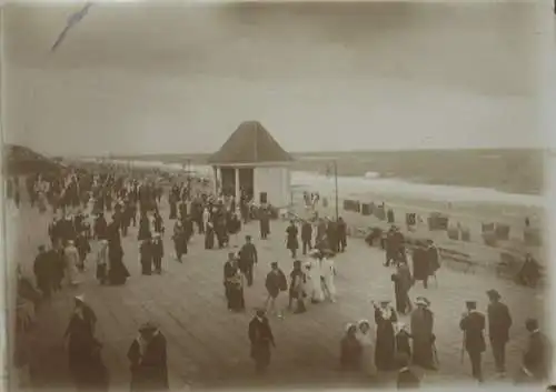 Original Foto Westerland auf Sylt, Strandterrasse, um 1900