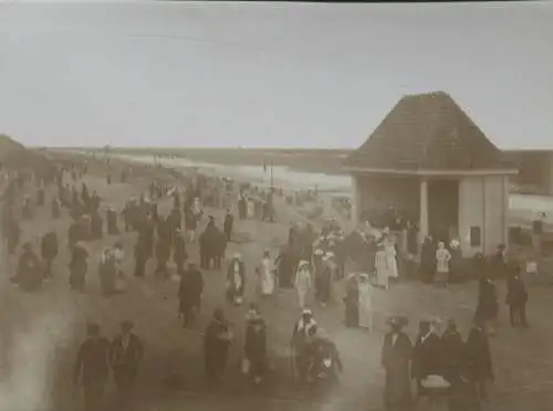 Original Foto Westerland auf Sylt, Strandterrasse mit Konzertmuschel, um 1900