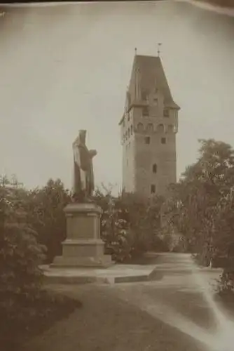 Original Foto Tangermünde / Sachsen-Anhalt, Denkmal Kaiser Heinrich IV., Kapitelturm, um 1900