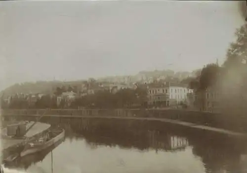 Original Foto Saarbrücken im Saarland, Saarpartie Lastenkahn, um 1900