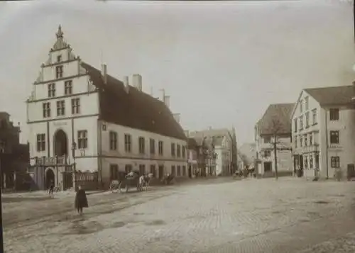 Original Foto Salzuflen in Nordrhein-Westfalen, Marktplatz mit Rathaus, um 1900