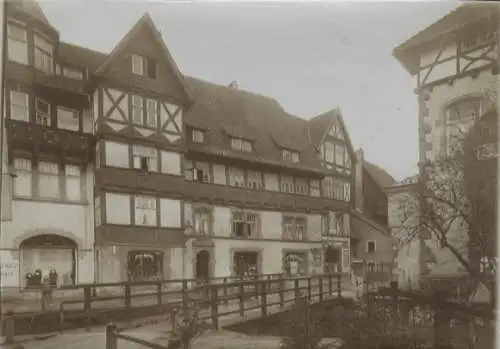 Original Foto Salzuflen in Nordrhein-Westfalen, Lange Straße, Fachwerkhäuser, um 1900