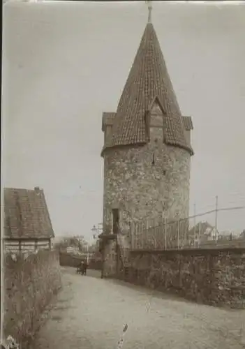 Original Foto Salzuflen in Nordrhein-Westfalen, Alte Stadtmauer und Turm, um 1900